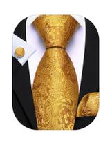 Conjunto de gravata Barry.Wang Paisley em seda, 150 cm de comprimento, dourado Conjunto de gravata Barry.Wang Paisley em seda, 150 cm de comprimento, dourado