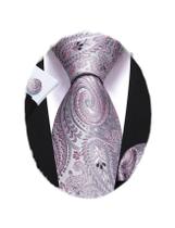 Conjunto de gravata Barry.Wang Paisley em seda de 150 cm de comprimento Conjunto de gravata Barry.Wang Paisley em seda de 150 cm de comprimento
