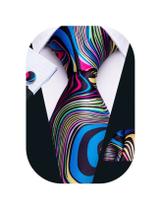 Conjunto de gravata Barry.Wang Silk 150 cm em tecido azul Conjunto de gravata Barry.Wang Silk 150 cm em tecido azul