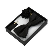Conjunto De Gravata Borboleta Floral Masculina Com Lenço De Bolso, Broche De Lapela E Broche