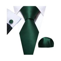 Conjunto de Gravata e Abutões Masculinos - Verde Menta, Cerceta, Oliva e Sálvia