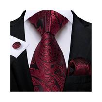 Conjunto De Gravata Floral Paisley Masculina, Lenço, Abotoaduras, Presente Para Festa De Casamento