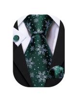 Conjunto de gravatas Barry.Wang, gravata masculina de seda de Natal com acessórios