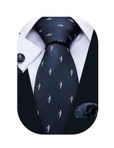 Conjunto de gravatas Barry.Wang Penguin Silk com 8,5 cm de largura Conjunto de gravatas Barry.Wang Penguin Silk com 8,5 cm de largura