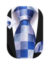 Conjunto de gravatas Barry.Wang Plaid Ties Check para homens com acessórios