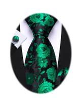 Conjunto de gravatas Barry.Wang Verde Esmeralda Floral 150 cm de seda Conjunto de gravatas Barry.Wang Verde Esmeralda Floral 150 cm de seda
