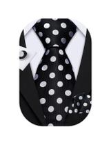 Conjunto de gravatas de seda Barry.Wang Polka Dot, preto Conjunto de gravatas de seda Barry.Wang Polka Dot, preto