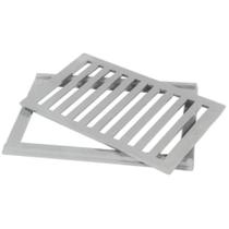 Conjunto De Grelha E Porta Grelha Reta De Alumínio Polido 20x30cm - Cj2030p - Lgmais Conjunto De Grelha E Porta Grelha Reta De Alumínio Polido 20x30cm - Cj2030p - Lgmais