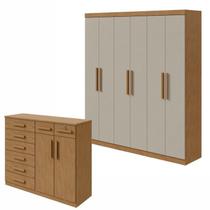 Conjunto de Guarda-roupa 6 Portas Jazz e Cômoda Toronto Conjunto de Guarda-roupa 6 Portas Jazz e Cômoda Toronto