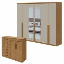 Conjunto de Guarda-roupa Alonzo com Espelho e Cômoda Toronto Conjunto de Guarda-roupa Alonzo com Espelho e Cômoda Toronto
