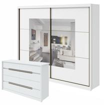 Conjunto de Guarda-roupa Casal com Espelho 2 Portas 6 Gavetas Toronto Plus e Cômoda Urban Conjunto de Guarda-roupa Casal com Espelho 2 Portas 6 Gavetas Toronto Plus e Cômoda Urban