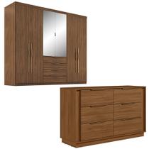 Conjunto de Guarda Roupa Casal e Comoda Giardino