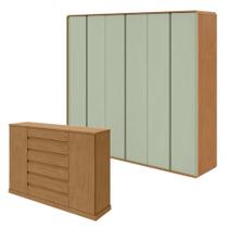 Conjunto de Guarda-roupa Casal Loop 6 Portase Cômoda 2 Portas 7 Gavetas 3 Prateleiras Vedra Conjunto de Guarda-roupa Casal Loop 6 Portase Cômoda 2 Portas 7 Gavetas 3 Prateleiras Vedra