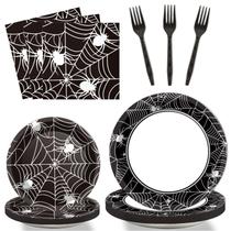 Conjunto de guardanapos de papel para festas de Halloween, 96 unidades para 24 convidados Conjunto de guardanapos de papel para festas de Halloween, 96 unidades para 24 convidados