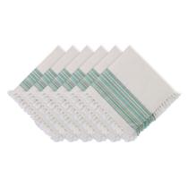 Conjunto de guardanapos DII Everyday Collection Fringed Stripe 20x20cm Teal Conjunto de guardanapos DII Everyday Collection Fringed Stripe 20x20cm Teal