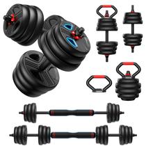 Conjunto de Halteres Ajustáveis FITPLAM 4 em 1 20 kg Preto