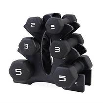 Conjunto de Halteres CAP em Neoprene 9 kg com Suporte Preto Conjunto de Halteres CAP em Neoprene 9 kg com Suporte Preto