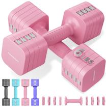 Conjunto de Halteres FEIERDUN 5 em 1 Ajustáveis 0,9 a 2,7 kg Rosa