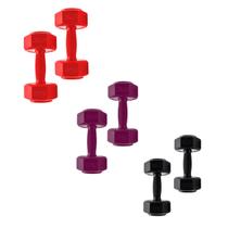 Conjunto de Halteres Sextavados Pares de 1kg, 2kg, 3kg Total 12Kg Antiderrapante, Ergonômico e Colorido Treino em Casa Academia Funcional