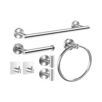 Conjunto De Hardware De Banheiro Em Aço Inoxidável, Toalheiro, Suporte De Anel, Organizador De
