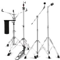 Conjunto de hardware de bateria Seteol com suporte reto para pratos e muito mais Conjunto de hardware de bateria Seteol com suporte reto para pratos e muito mais