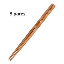 Conjunto De Hashis De Bambu Natural 5 Pares Estilo Chinês Utensílios De Mesa Pontiagudos Para