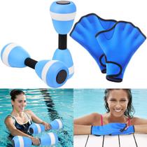 Conjunto de hidroginástica Seenelling Neoprene Glove Dumbbells Blue