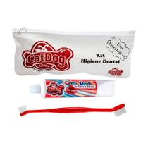 Conjunto de Higiene Dental Cat Dog Creme Dental Morango e Escova de Cabo Longo - Cores Sortidas