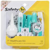 Conjunto de Higiene e Cuidados para Bebês Safety 1st - 11 Peças - Branco e Verde