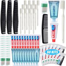 Conjunto de higiene pessoal Ziliny, 60 unidades de kits de higiene para moradores de rua com bolsa