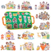 Conjunto de histórias de feltro CHEFAN Fairy-Tales com placa dobrável Conjunto de histórias de feltro CHEFAN Fairy-Tales com placa dobrável