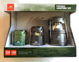 Conjunto de iluminação LED portátil Ozark Trail 3 peças 200/100 lúmens Conjunto de iluminação LED portátil Ozark Trail 3 peças 200/100 lúmens