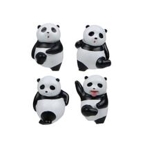 Conjunto de ímãs de geladeira, 4 peças de geladeira de resina 3D Cute Panda Conjunto de ímãs de geladeira, 4 peças de geladeira de resina 3D Cute Panda