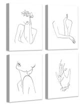 Conjunto de impressão de decoração de parede Drsoum Minimalist Line Art 20x25cm x4