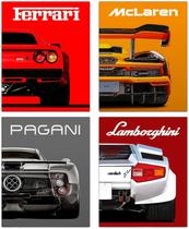 Conjunto de impressões artísticas, pôsteres de carros modernos, supercarro clássico, 20x25cm Conjunto de impressões artísticas, pôsteres de carros modernos, supercarro clássico, 20x25cm
