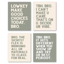 Conjunto de impressões de arte de parede Hxlac Funny Green High School Classroom