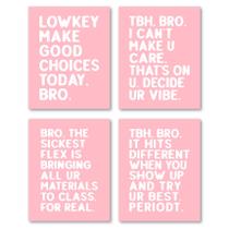 Conjunto de impressões de arte de parede Hxlac Funny Pink High School Classroom Conjunto de impressões de arte de parede Hxlac Funny Pink High School Classroom