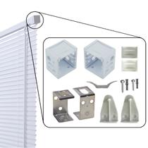 Conjunto de Instalação Para Cortina Persiana Horizontal em PVC Branco Atlas Conjunto de Instalação Para Cortina Persiana Horizontal em PVC Branco Atlas