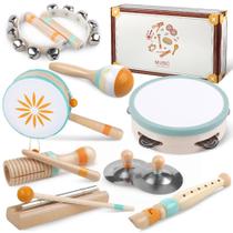 Conjunto de instrumentos musicais Aliex Montessori para crianças de 1 a 3 anos Conjunto de instrumentos musicais Aliex Montessori para crianças de 1 a 3 anos