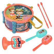 Conjunto de instrumentos musicais, brinquedos de bateria para crianças com maracas e tambor