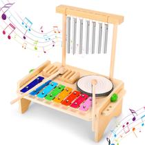 Conjunto de instrumentos musicais Mduvoz Kids Drum Xilofone para criança