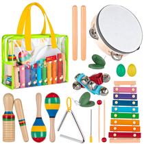 Conjunto de instrumentos musicais Stoie's Kids 3-5 anos de madeira, 15 unidades
