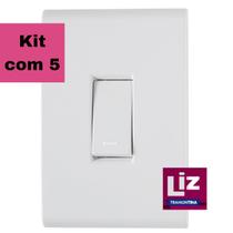 Conjunto De Interrruptor Tramontina Liz 10A/250V Kit 5 Unidades Conjunto De Interrruptor Tramontina Liz 10A/250V Kit 5 Unidades