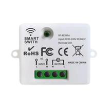 Conjunto De Interruptor De Controle Remoto Sem Fio RF 433MHz 110V 220V 10A Mini Controlador Para Luz