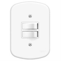 Conjunto de Interruptor Embutir 1 Interruptor Simples E 1 Interruptor Paralelo com Placa Série Blanc