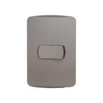 Conjunto de Interruptor Miluz Schneider Simples Horizontal 10A 250V Grafite
