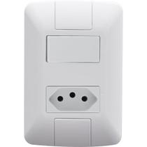 Conjunto de Interruptor Simples 6 Ampères + Tomada 2p+t 20 Ampères Aria 57241044 Tramontina Conj