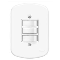 Conjunto de Interruptor Triplo 3 Teclas Simples Fame Blanc