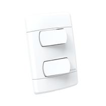 Conjunto De Interruptores Simples 2 Teclas Distanciado 10A Branco Durín