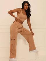 Conjunto de Inverno - Moletom Calça e Cropped Corse.